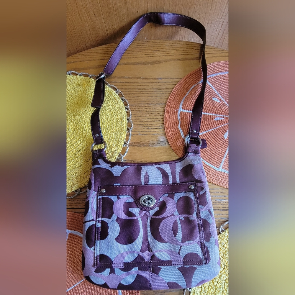 Smaller sized Burgandy Crossbody Coach Bag